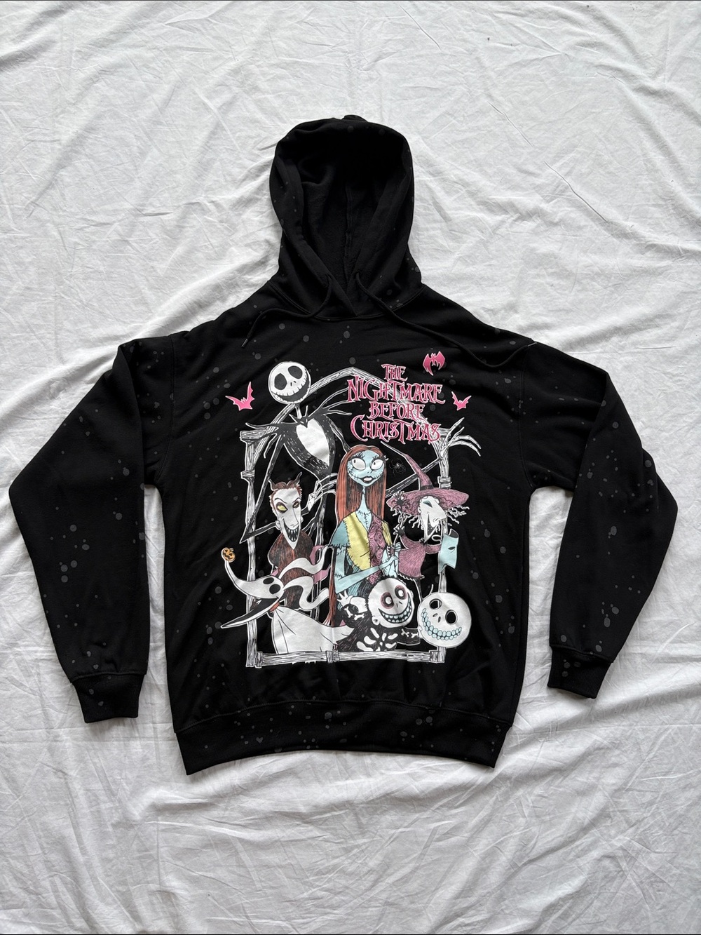 Disney The Nightmare Before Christmas Hoodie Jack and Sally Women’s Large Black